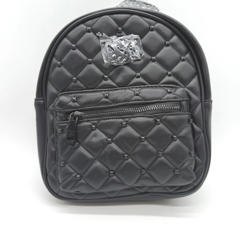 Badgley Mischka mini Backpack studded‎ Vegan Leather Black Womens $99
